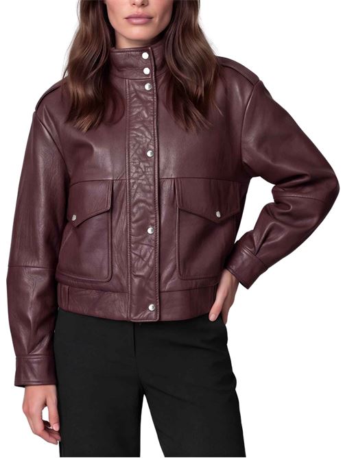 Giacca in pelle con collo a imbuto Boss Orange | 50571796614
